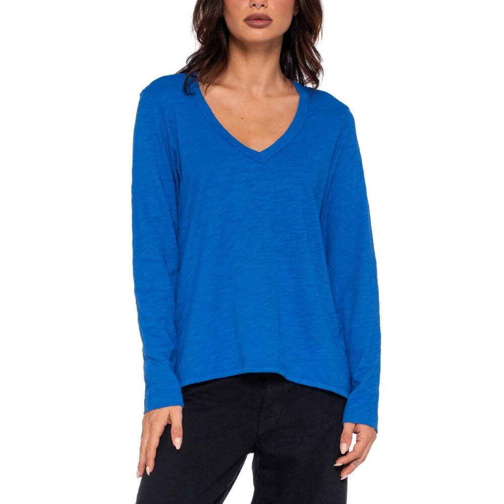 Eileen Fisher Royal Blue V-Neck Long Sleeve Sweater L/G